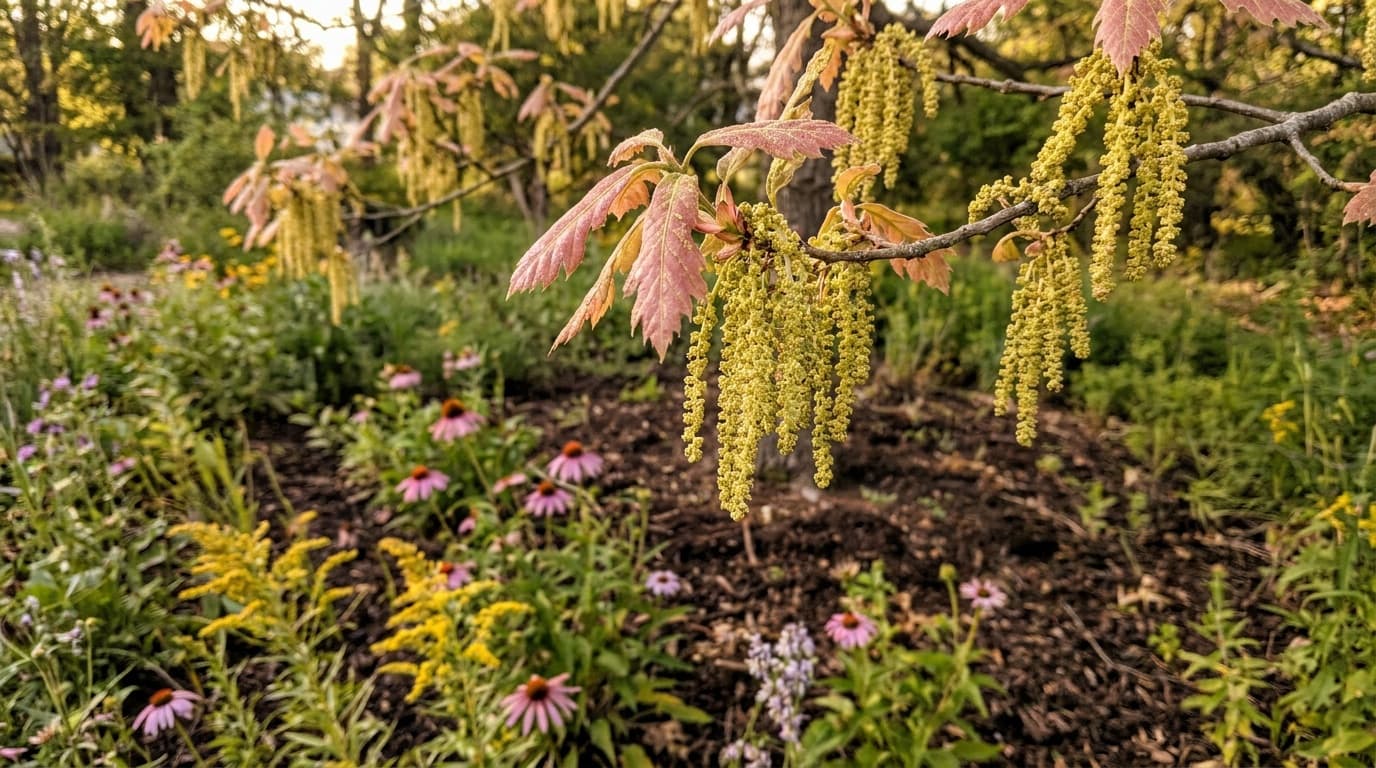 White Oak growing in a garden