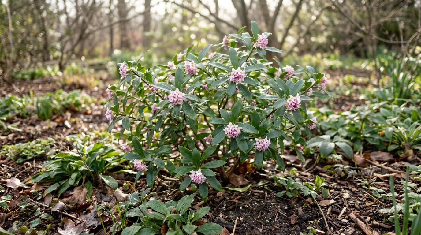 Winter Daphne growing in a garden