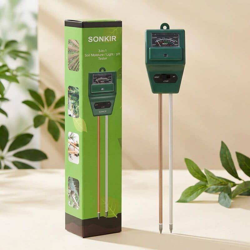 Sonkir MS02 3-in-1 Soil Meter (Moisture, Light, pH)