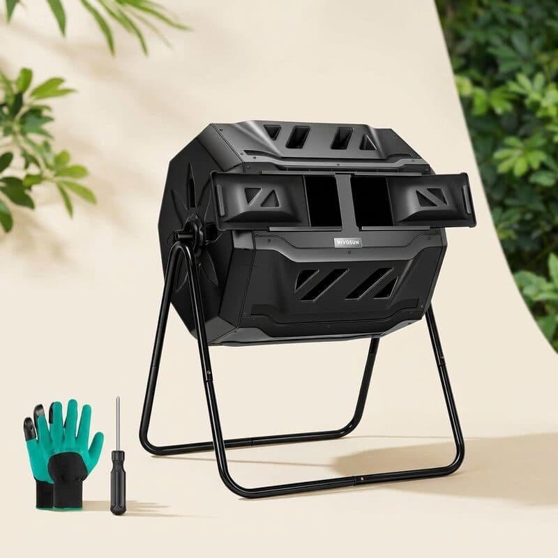VIVOSUN Dual Chamber Tumbling Composter