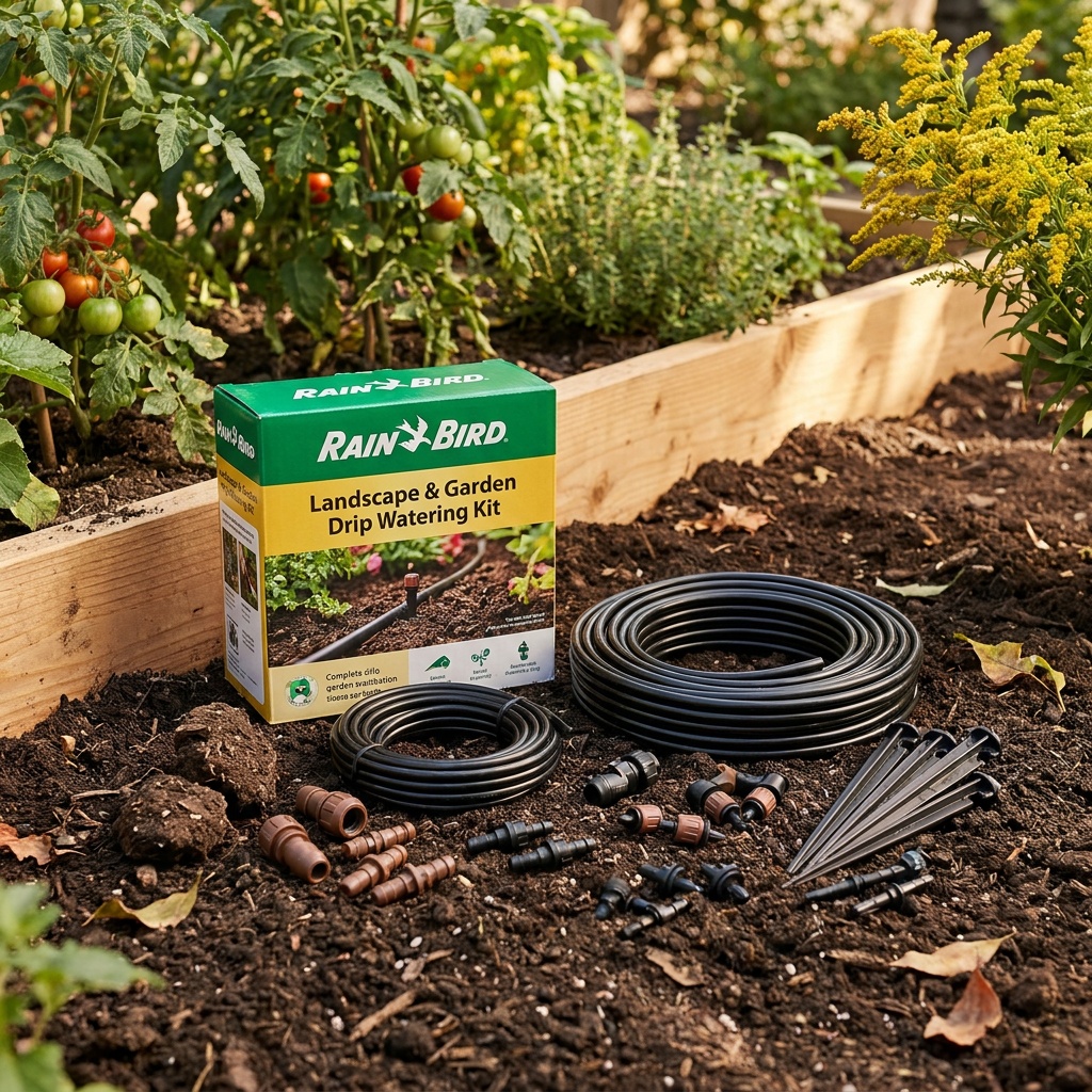 Rain Bird Drip Irrigation Landscape and Garden Watering Kit